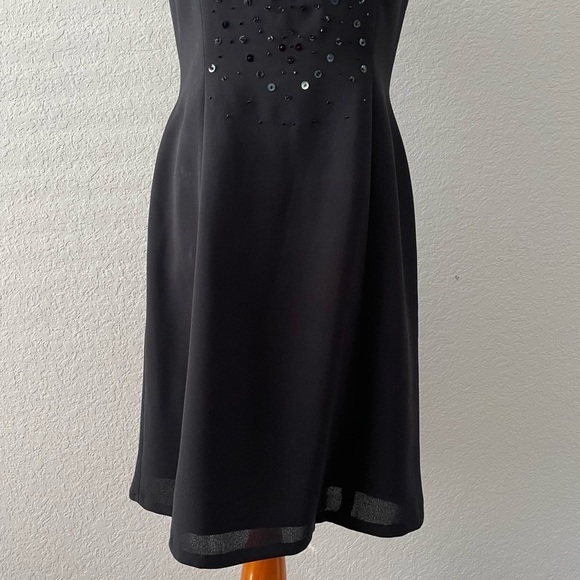 Vintage 90’s Sequin Liz Claiborne Crepe Cocktail Dress - Picture 4 of 11